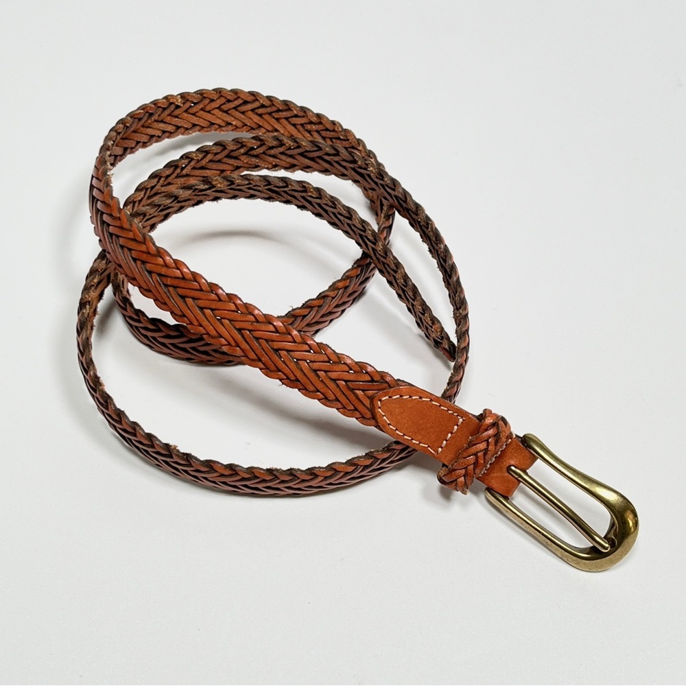 Genuine braided leather belt